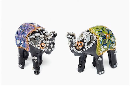 elephant figurines - Close-up of the figurines of two elephants Stock Photo - Rights-Managed, Code: 857-03192838