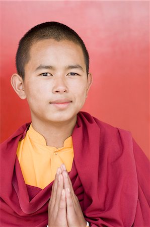 Portrait of a monk, Tibetan Monasteries, Bodhgaya, Gaya, Bihar, India Stock Photo - Rights-Managed, Code: 857-03192981