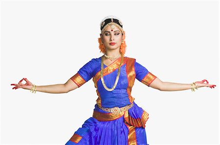 flower studio shot - Woman performing Bharatnatyam the classical dance of India Stock Photo - Rights-Managed, Code: 857-03554001