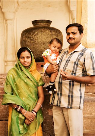 photographs of ancient india - Portrait of a family in a fort, Meherangarh Fort, Jodhpur, Rajasthan, India Stock Photo - Rights-Managed, Code: 857-03553563