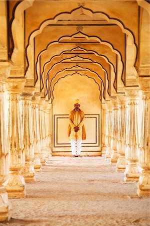 simsearch:857-03553572,k - Man standing in a fort, Amber Fort, Jaipur, Rajasthan, India Stock Photo - Rights-Managed, Code: 857-03553615