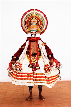 stage costume - Close-up of a man kathakali dancing Stock Photo - Rights-Managed, Code: 857-03553639