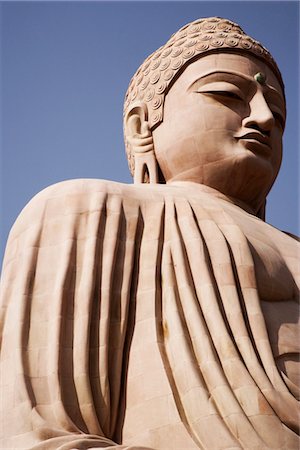 Low angle view of a statue of Buddha, The Great Buddha Statue, Bodhgaya, Gaya, Bihar, India Stock Photo - Rights-Managed, Code: 857-03553660