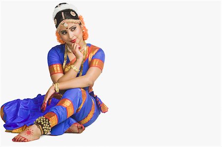 dancer isolated - Woman performing Bharatnatyam the classical dance of India Stock Photo - Rights-Managed, Code: 857-03553997