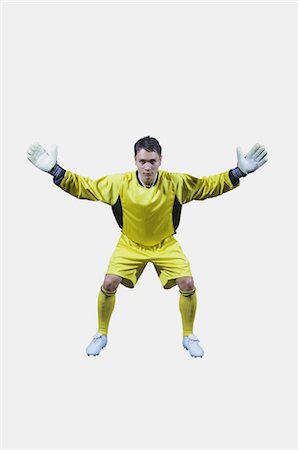 Studio Shot of a Young Male Goal Keeper Stock Photo - Rights-Managed, Code: 858-05604611