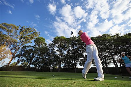 drive - Couple jouer au Golf Photographie de stock - Rights-Managed, Code: 858-05799195