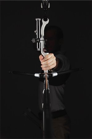 shooting arrow images - Archer Aiming, Silhouette Stock Photo - Rights-Managed, Code: 858-06121548