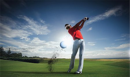 simsearch:858-06756160,k - Man spielt Golf Stockbilder - Lizenzpflichtiges, Bildnummer: 858-06159395