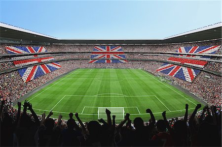 Spectators In Grandstand, British Flag Stock Photo - Rights-Managed, Code: 858-06159412