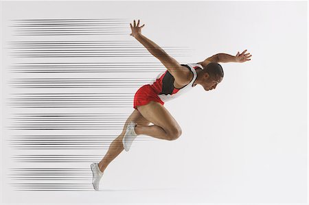 person running with white background - Athlete Running Stock Photo - Rights-Managed, Code: 858-06756027