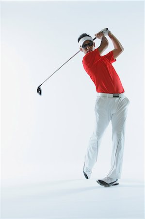 sport player portraits - Golfer Swinging Club Stock Photo - Rights-Managed, Code: 858-06756127