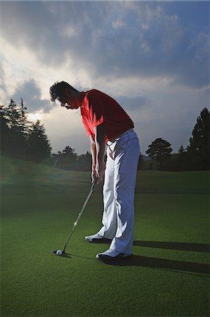 Golfer Putting Photographie de stock - Rights-Managed, Code: 858-06756183