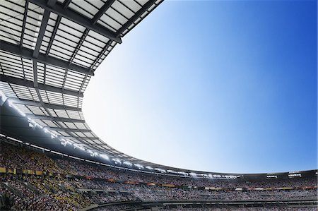 people in stadium bleachers - Roof Of Sport Stadium Stock Photo - Rights-Managed, Code: 858-06756198