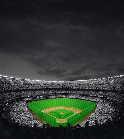 dark field - Baseball Stadium Stock Photo - Rights-Managed, Code: 858-06756206