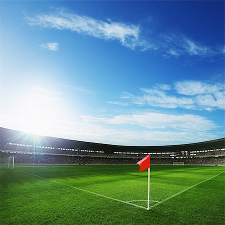 sports stadium flare - Flag At Corner Of Football Ground Stock Photo - Rights-Managed, Code: 858-06756208