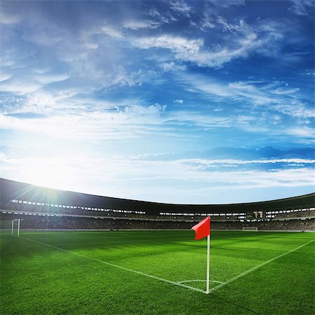 sports stadium flare - Flag At Corner Of Football Ground Stock Photo - Rights-Managed, Code: 858-06756214