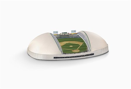 Baseball Stadium On White Background Photographie de stock - Rights-Managed, Code: 858-06756218