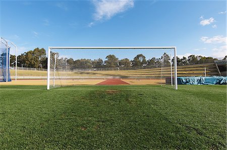 soccer stadium low angle shot - Soccer Goal Stock Photo - Rights-Managed, Code: 858-06756252