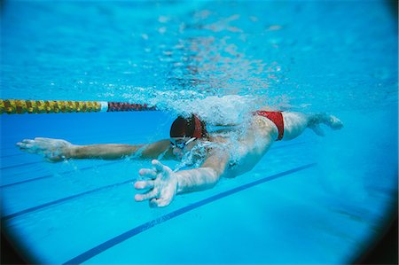 Male Swimmer Underwater In Pool Stock Photo - Rights-Managed, Code: 858-06756379