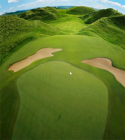 far view - Digitally Composite Golf Green Stock Photo - Rights-Managed, Code: 858-06756453