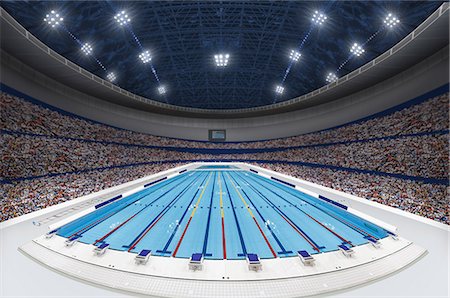 swimming pool full - Swimming pool indoor facility Stock Photo - Rights-Managed, Code: 858-07992289