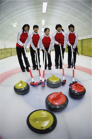 person holding broom - Curling Team Portrait Stock Photo - Rights-Managed, Code: 858-03044289