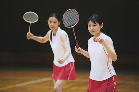 Badminton Doubles Match Foto de stock - Con derechos protegidos, Código: 858-03046842