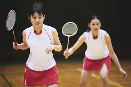 defensive - Badminton Doubles Match Stock Photo - Rights-Managed, Code: 858-03046843