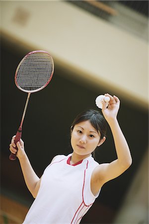 saque (deportes) - Badminton Player Foto de stock - Con derechos protegidos, Código: 858-03046851