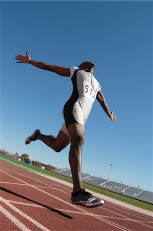 satisfied african american man - Sprinter Crossing the Finish Line Stock Photo - Rights-Managed, Code: 858-03047413