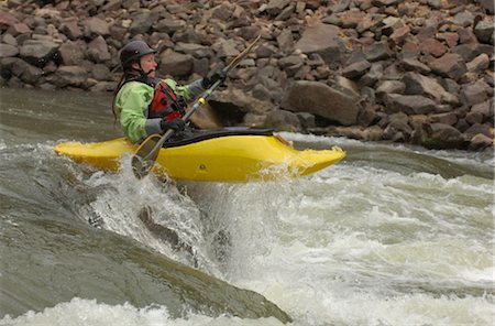 river, rapids - Kayaker Approaching a Drop Stock Photo - Rights-Managed, Code: 858-03047501