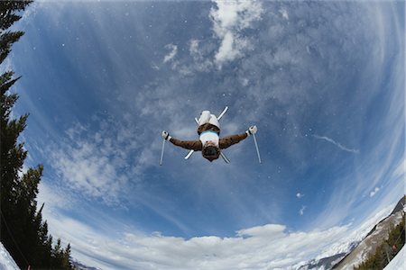 flying in air guy - Freestyle Skier Stock Photo - Rights-Managed, Code: 858-03048477