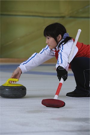 Young Girl Curling Stock Photo - Rights-Managed, Code: 858-03048667