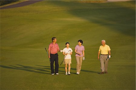 senior japanese golfer - Japanese golfers walking together Stock Photo - Rights-Managed, Code: 858-03049291