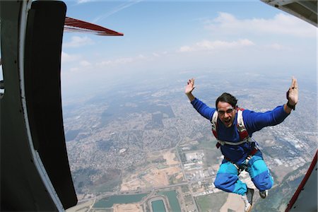 paragliding extreme sport - Man jumping from plane Stock Photo - Rights-Managed, Code: 858-03049392