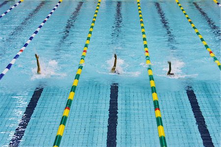 swimming lane marker - Competitive swimmers in pool Stock Photo - Rights-Managed, Code: 858-03049559