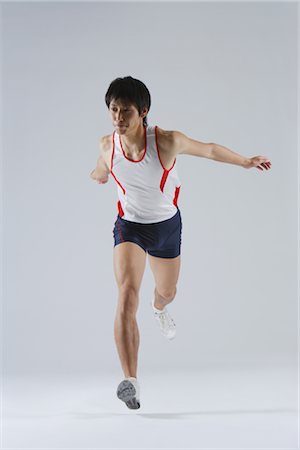 person running with white background - Sprinter Stock Photo - Rights-Managed, Code: 858-03049889