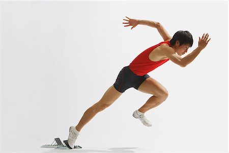 person lunge - Sprinter Stock Photo - Rights-Managed, Code: 858-03049881