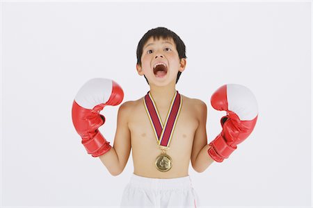 Petit garçon Boxer Photographie de stock - Rights-Managed, Code: 858-03049909