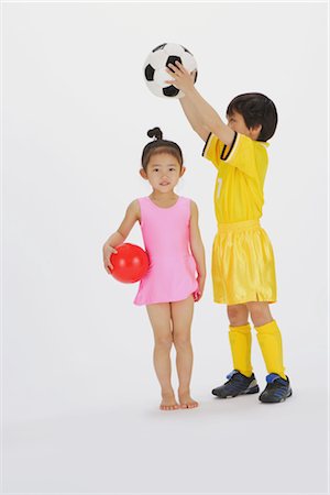 friends playing football - Children playing with balls Stock Photo - Rights-Managed, Code: 858-03050013