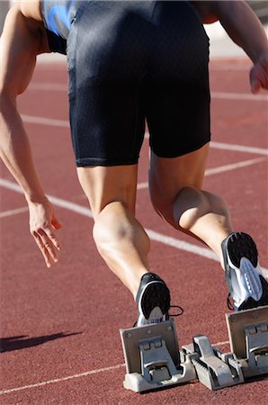 explosive runner - Sprinter On the Starting Blocks Stock Photo - Rights-Managed, Code: 858-03050084