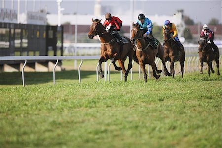 Group of horse racing in a horse race Foto de stock - Direito Controlado, Número: 858-03050482