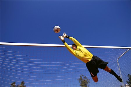 football goalposts front view - Goalie Stock Photo - Rights-Managed, Code: 858-03051129