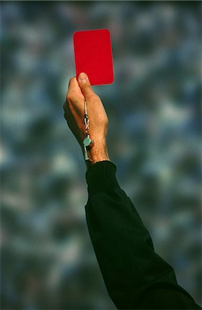 Premium Photo  Composition of male referee holding red card and