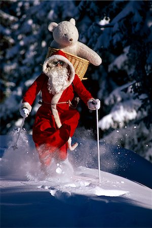 santa claus ski - Snowshoeing Stock Photo - Rights-Managed, Code: 858-03051899