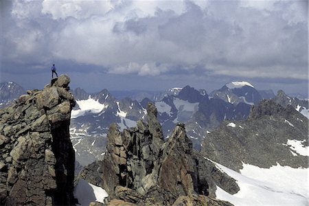 snow covered cliff - Hiking Stock Photo - Rights-Managed, Code: 858-03051931