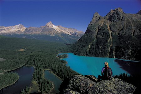 secluded lake woman - Climbing Stock Photo - Rights-Managed, Code: 858-03051967