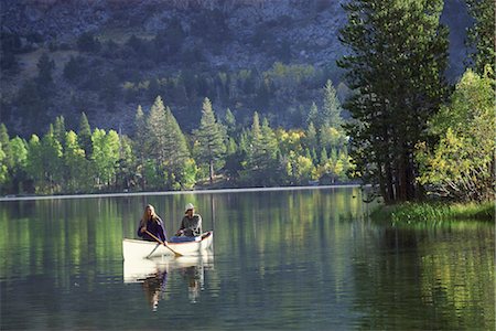 secluded lake woman - Boating Stock Photo - Rights-Managed, Code: 858-03052046