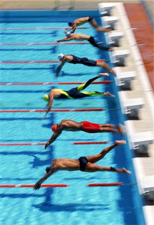 swimming pool sport departure - Swimming (Launch) Stock Photo - Rights-Managed, Code: 858-03053137