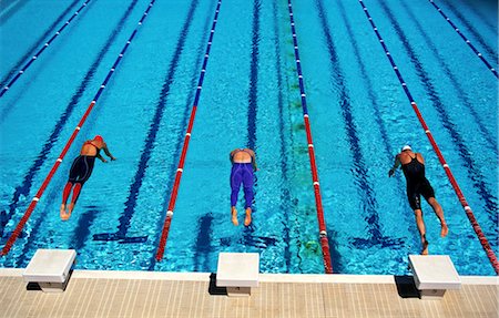 swimming pool sport departure - Swimming (Launch) Stock Photo - Rights-Managed, Code: 858-03053140